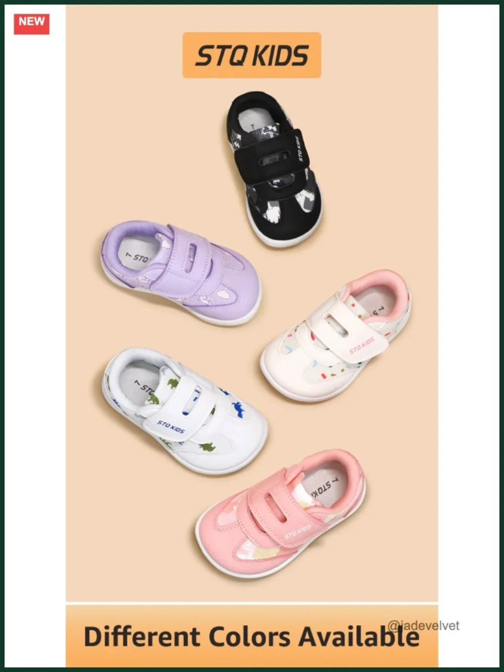 Toddler Barefoot Sneakers Wide Toe Box Zero Drop Non-Slip Hook-and-Loop
